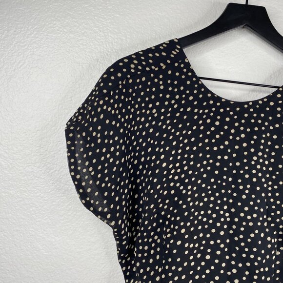 Jackie Bernard Eklektic Dress Low Back Ruffle Layers Polka Dot Black Sz 8 - Picture 5 of 15